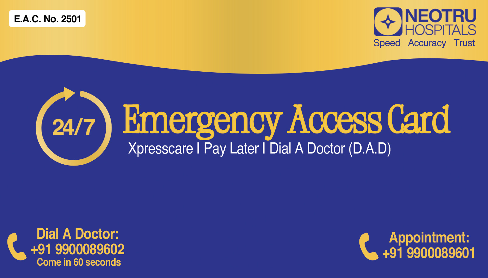 Emergency Access Card Front